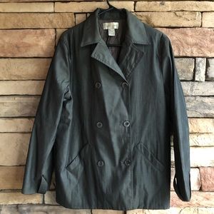 Casual Corner grey button up peacoat jacket Large